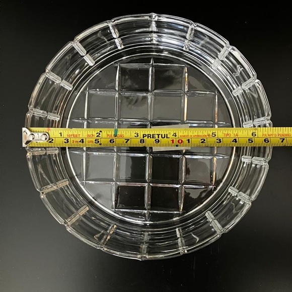 Vintage Studio Nova Round Crystal Glass Bowl Waffle Pattern Made in Japan - Picture 6 of 7